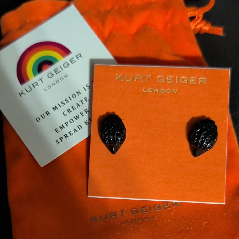 Kurt Geiger Black Rhinestone Raven Studs